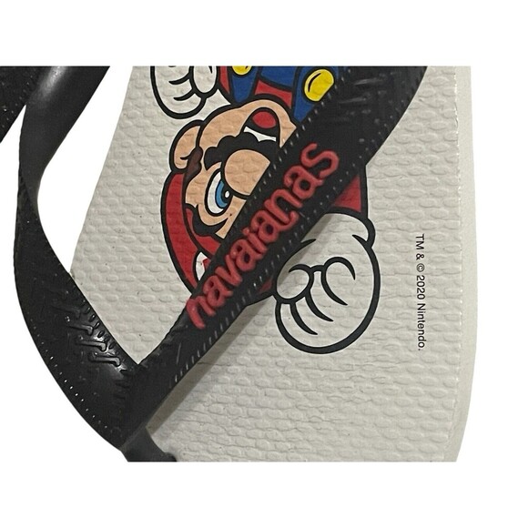 Havaianas Unisex Men’s Mario Bros Sandal White/Black Flip Flop Size 9/10 RARE - Picture 4 of 15